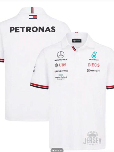 Mercedes Racing F1 Team Polo Shirt 2024 White