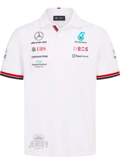 Mercedes Racing F1 Team Polo Shirt 2024 White