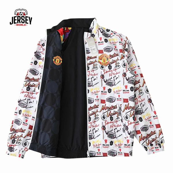 Manchester United Adidas 2in1 Reversible Jacket (White Graffiti Edition)