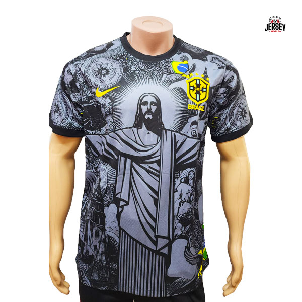 Brazilian Special Edition Jesus Black Gray JerseyJersey