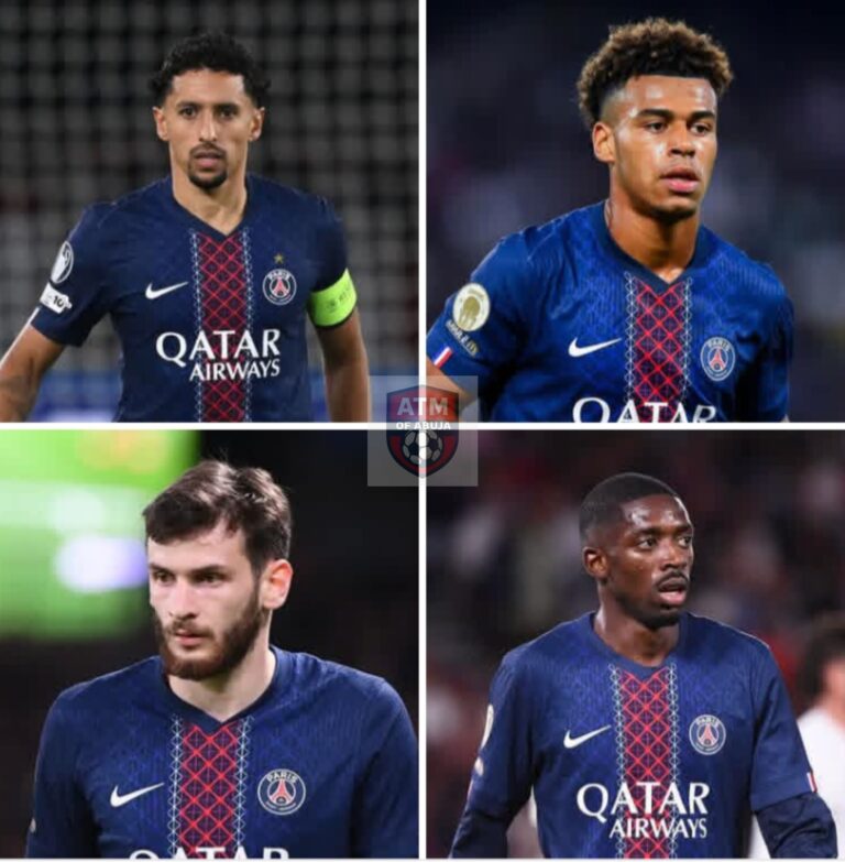 Marquinhos, Doué, Kvaratskhelia and Dembélé are OUT of the Psg squad list for the Champions League game vs Barcelona