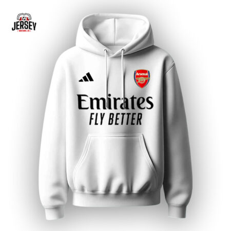 Arsenal 2025/26 White Hoodie